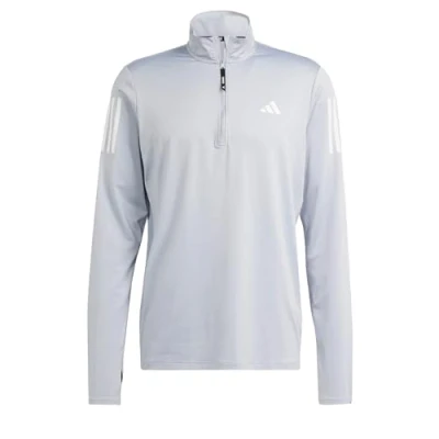 Imagen de adidas Performance OWN THE Halfzip Camiseta de manga larga, Hombre, Talla: Small, Halo silver