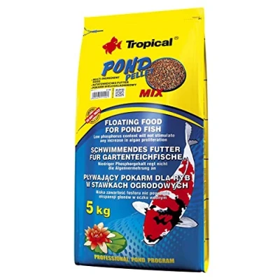 Imagen de Pond Pellet Mix 5kg Alimento Flotante básico para Peces de Estanque, bajo Contenido en fósforo no favorece la proliferación Algas