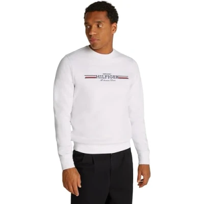 Imagen de Tommy Hilfiger Sudadera Hombre con Cuello Redondo, Blanco (White), M