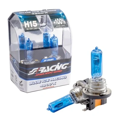 Imagen de Simoni Racing Set lamparas Halógeno &#039;Blue Ice Racing&#039; H15 (4200K) 12V/55 15W, de 2 piezas ECE R37