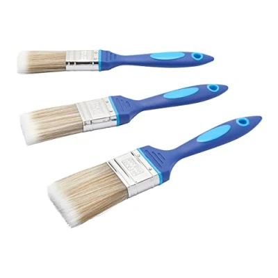 Imagen de Fit For The Job Sin pérdida de cerdas Juego Pinceles Pintura DIY 3 Piezas para un Acabado Suave con Pinturas en emulsión, Brillantes y satinadas Paredes, techos, Muebles, Madera Metal