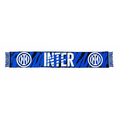 Imagen de Bufanda de año nuevo chino edición limitada, gráfico rasguños tigre y escrito INTER, jacquard, adulto unisex, negro / azul, talla única