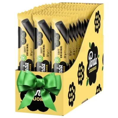 Imagen de Panda ® Barras de Regaliz Original Suave puro elaborado con sólo cuatro ingredientes naturales Vegano y sin grasas Pack 32 Gr x 36 Barritas