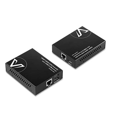 Imagen de AV Access HDMI USB KVM Extender, 1080P@60Hz sobre Cat5e/6 hasta 80m/260ft, 2 Puertos USB2.0 para Computadora, sin Pérdida de Señal ni Latencia, Plug &amp; Play Controlador, con PoE y Adaptive EQ