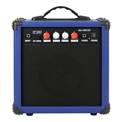 Imagen de 3rd Avenue Amplificador de ensayo para Guitarra 15 W con Salida Auriculares, Ecualizador Dos Bandas, función distorsión y Controles Tono Ganancia Compacto portátil Azul