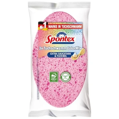 Imagen de Spontex Toalla Esponja Colormix, multicolor y Nacido, 3 unidades) (Paquete de 3)