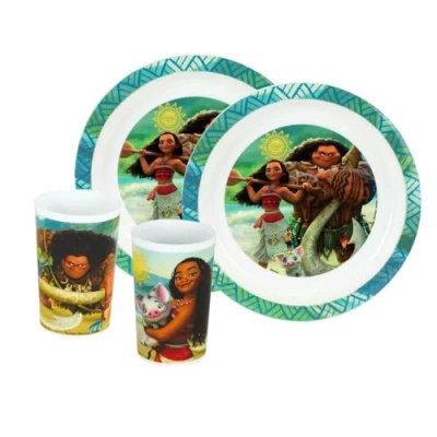 Imagen de 006340 VAIANA DISNEY Juego de vasos para niños, 2 220 ml y asientos, 22 cm diámetro