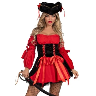 Imagen de Leg Avenue Mujer, Color rojo y negro, XL (EUR 44 46) (8315704012)