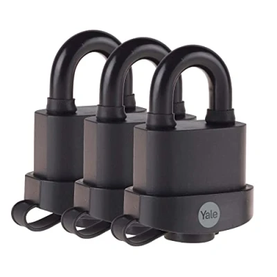 Imagen de Yale Y220B/51/118/3Candado de Alta Seguridad Resistente A la Intemperie Negro 51 mm (3 unidades) Y220B