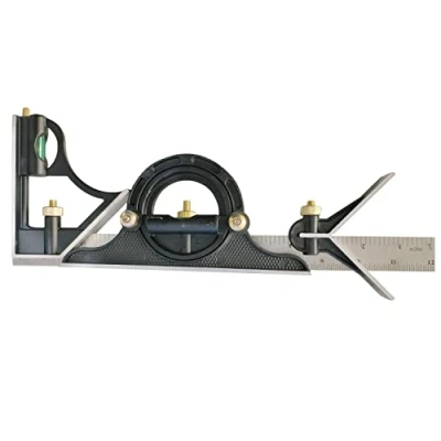 Imagen de KATSU Escuadra Combinada Ajustable Regla de Ángulo Transportador Aluminio 300mm Cuadrado Combinación con Nivel Burbuja Buscador para Carpintería Herramienta Medición