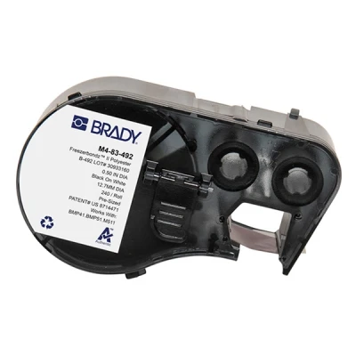 Imagen de M511 Brady M4 83 492 FreezerBondz etiquetas de poliéster negro sobre blanco Ø 12,7 mm