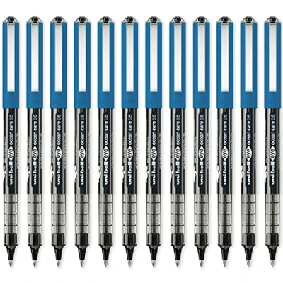Imagen de Uni Ball Rollerball tinta líqiuda Eye Micro OCEAN CARE UB 150ROP Negro 0,5mm Caja 12 Uds