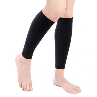 Imagen de Medias de Compresión para Mujeres Hombres, 20 30 mmHg Calcetines Cortas, Punta Abierta, Fuerte Venas Varicosas, Edema, Embarazo, Mejora la Circulación (negra, L)