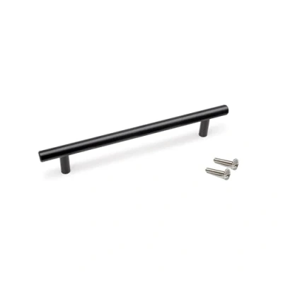 Imagen de EMUCA Tirador para mueble, L210mm, intereje 160mm, Acero, Pintado negro