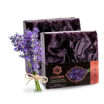 Imagen de Panu Soaps Lavanda Jabón de Ducha Vegano para Todo Tipo Piel Natural como Gel Sólido y Champú