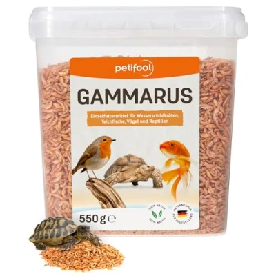 Imagen de petifool Gammarus 550 g Cangrejos Secos Sano Aperitivo para Tortugas, Peces, Aves, Reptiles y roedores alimento Natural