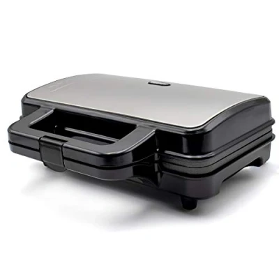 Imagen de MPM MOP 20M Sandwichera eléctrica para 2 sandwiches, placas antiadherentes en forma de triángulo, acabado acero inoxidable, 900W