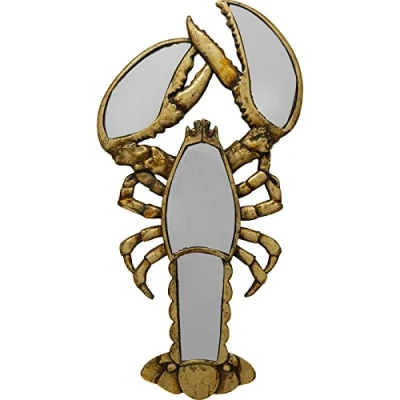 Imagen de Kare Langosta Mirror Objeto de Pared (21 x 41 cm, Cristal, Dorado, 21 3 cm)
