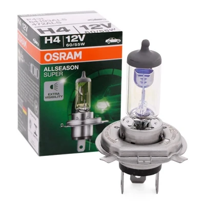 Imagen de OSRAM 64193ALS Lámpara, faro de carretera H4 12V 60/55W 3000K Halógena MERCEDES BENZ: W124 Coupé, FIAT: Grande Punto Hatchback, OPEL: Kadett E Berlina