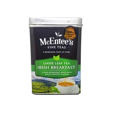 Imagen de McEntee&#039;s Irish Breakfast Tea Lata de 500 g Mezclado por expertos en Irlanda. Una mezcla tradicional irlandesa Ceilán y Assam