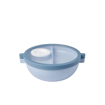 Imagen de Mepal Fiambrera Bento Vita con compartimentos recipiente adicional tapa, para aliño y bandeja box Bol ensaladas Nordic blue