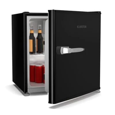 Imagen de Klarstein Irene 46L Mini Nevera Retro Silenciosa 37 Db, Termostato Ajustable, Neveras Pequeñas Para Habitaciones, Oficinas, Dormitorios, Blanca