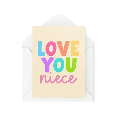 Imagen de Tongue in Peach divertidas tarjetas de felicitación novedosas Te amo sobrina Cumpleaños la tía sobrino pensando en ti Bromas CBH1289