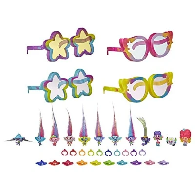 Imagen de Pack de Tiny Dancers Rainbow Edition Trolls 2: Gira Mundial DreamWorks, Juguete con 12 Figuras Dancers, 4 Gafas Sol, 10 Anillos pequeños, pasadores