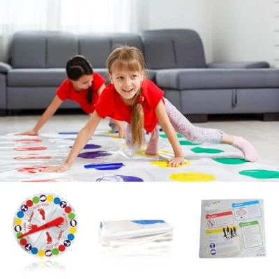 Imagen de XSYKJGS Juego Twister para Niños y Adultos, Twisting Game Partir de 6 Años, Piso Familiar con Alfombrilla Juego, Juegos Divertidos Niños, Fiesta