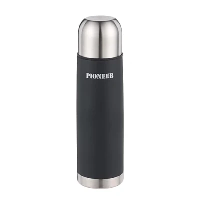 Imagen de Pioneer SVB1000 Aislado al vacío, 1000 ml, Termo de Viaje 1 litro, Acero Inoxidable 18/10, Mantiene Las Bebidas Calientes Durante 8 Horas, Negro, M L