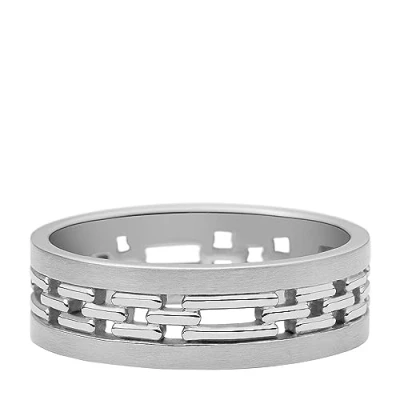 Imagen de Fossil Hombre Acero Inoxidable Band Anillo, 8