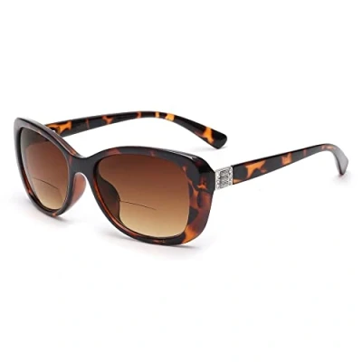 Imagen de JM Gafas de Sol Lectura para Mujer, La Vendimia UV Protección al Aire Libre Tortuga +1.75