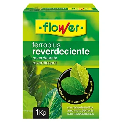 Imagen de Flower Ferro Plus Reverdeciente 1 kg Tratamiento Anti clorosis Con Microelementos Esenciales, Color Único