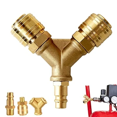 Imagen de Acoplamientos de Aire Comprimido, Distribuidor en Y Aire, Rápido, 1/4&#039;&#039; Comprimido 2 vías, con