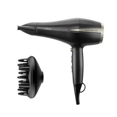 Imagen de Secador Ufesa Fusion Pro, 2400 W, 3 velocidades, 2 niveles de temperatura, Difusor incluido, Negro