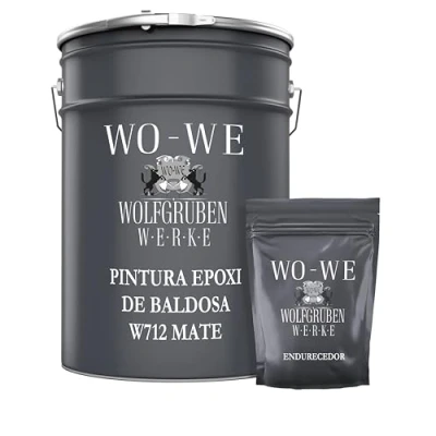 Imagen de Pintura MATE Resina Epoxi para baldosas en Baño Cocina W712 Gris antracita 2,5Kg