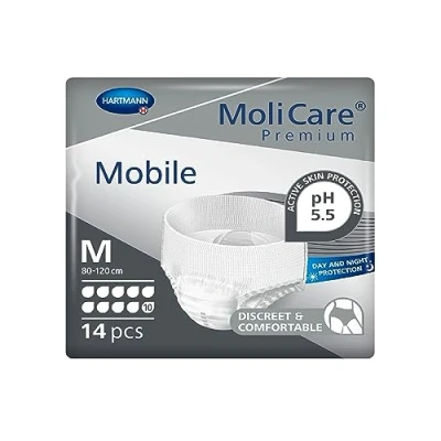 Imagen de MoliCare Mobile: Pañales para Adultos con Incontinencia Severa, Ropa Interior Absorbente Hombres y Mujeres, 10 Gotas, talla M, 14 unidades