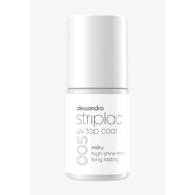 Imagen de alessandro Striplac UV Top Coat Milky Uñas brillantes y resistentes a los arañazos hasta 15 días Aplicable con sin color Tecnología de extracción suave Vegano Blanco, Transparente, 6,5 ml