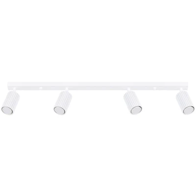 Imagen de SOLLUX LIGHTING Downlight de carbono, blanco, longitud 81 cm, aluminio, 4 luces.