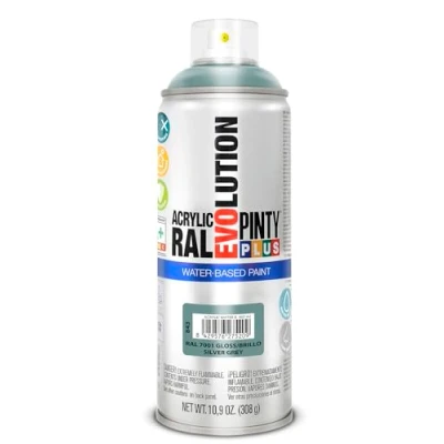 Imagen de PINTURA EN SPRAY PINTYPLUS EVOLUTION WATER BASED 520CC RAL 7001 GRIS PLATA