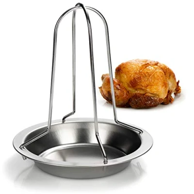 Imagen de com four® Asador de Pollo BBQ para Pollos a la Parrilla, Rejillas Aves cocinar asados y asadores, Bandeja (1 Pieza Parrilla)