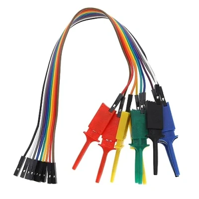 Imagen de Create idea 10 unids analizador lógico de prueba gancho clip agarrador cables puente y pines interfaz SOIC para pruebas circuito precisión fuente alimentación
