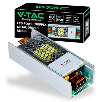 Imagen de Alimentatore Slim 60W 24V 2.5A IP20 Per Strisce LED E Telecamere VTAC 3261
