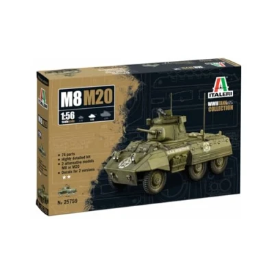 Imagen de Italeri 25759 1:56 M8/M20 Greyhound modelismo, Kit, modelismo de pie, Manualidades, Hobby, Pegar, Kit plástico, Fiel al Original, sin Pintar