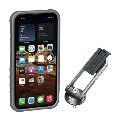 Imagen de Topeak iPhone 13 Mini Funda Smartphone Ridecase Soporte Incluido, Unisex niños, Negro/Azul Claro