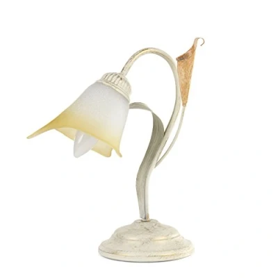 Imagen de ONLI Lucrezia Lámpara de Mesa E14, Blanco Perla (ral 1013), 25 x 31 cm