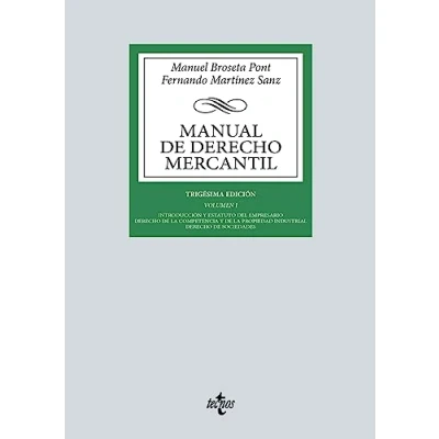 Imagen de Manual de Derecho Mercantil: Vol. I. Introducción y estatuto del empresario. la competencia propiedad industrial. ... Biblioteca Universitaria Editorial Tecnos)