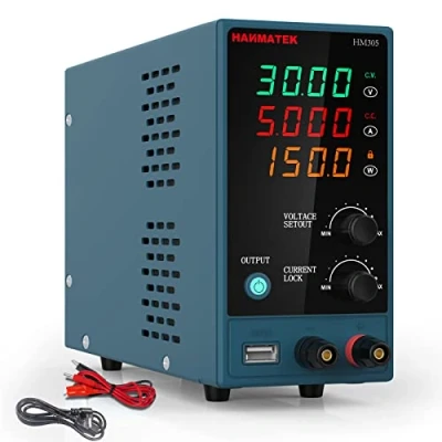 Imagen de Fuente de alimentación Banco HANMATEK HM305 Laboratorio conmutación regulada Ajustable Desde 30V / 5A Pantalla LED 4 dígitos
