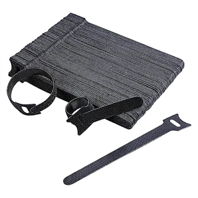 Imagen de Amazon Basics 100 bridas ajustables para cables, organizador , negro