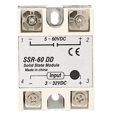 Imagen de Relé de estado sólido control máquinas DC SSR 60DD 60A 3 32VDC a 5 110VDC módulo